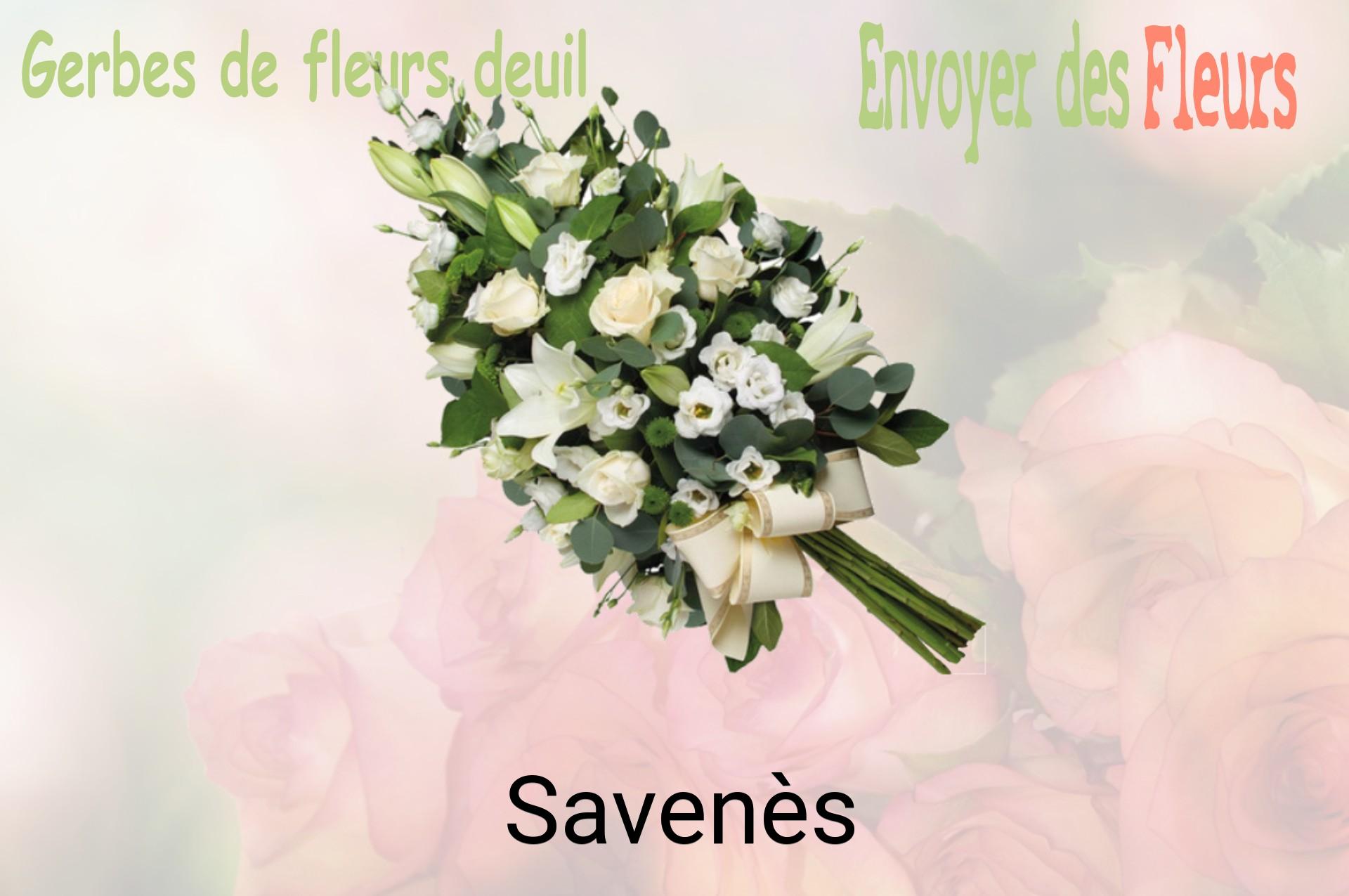 Gerbe de fleurs de deuil livrée à Savenès